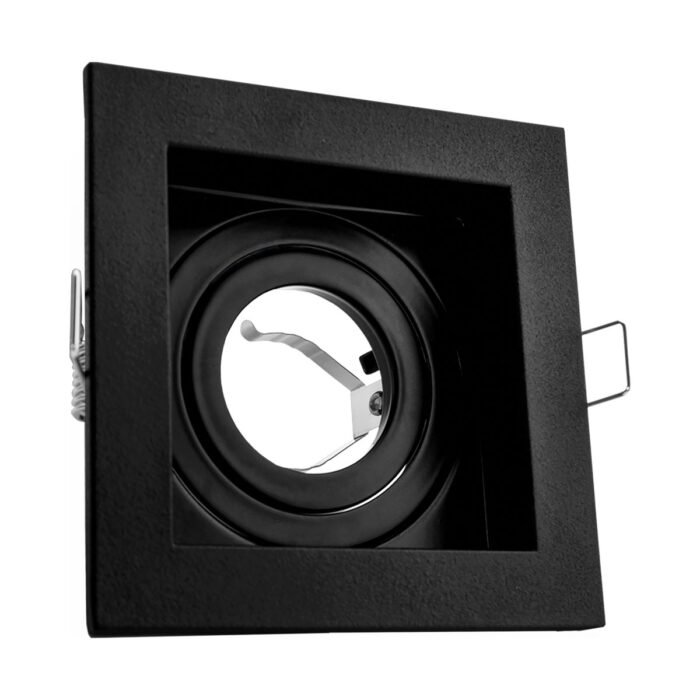ADE-108-DECORATIVO EMPOTRABLE PARA SPOT SENCILLO CON BASE GU10 CONTORNO NEGRO
