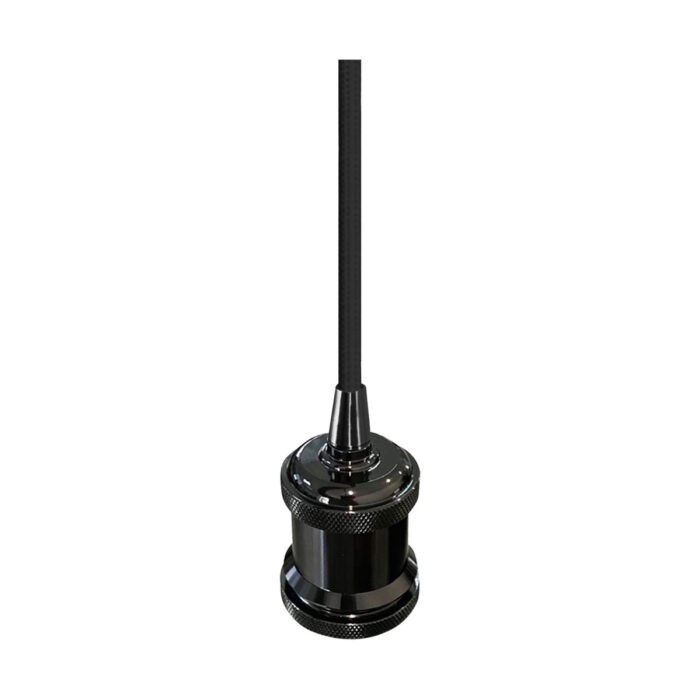 ADE-602-DECORATIVO COLGANTE VINTAGE PARA LAMPARA E26 NEGRO PULIDO