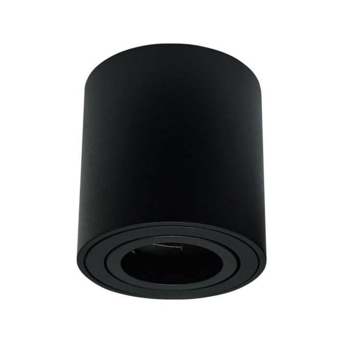 ADE-702-LUMINARIA SOBREPONER TECHO CILÍNDIRCA ALUMINIO NEGRO BASE GU10