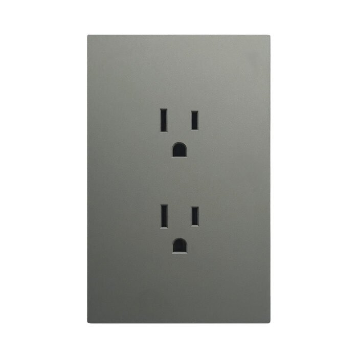 APL-404-PLACA LUXURY CONTACTO DOBLE 90-277VCA GRIS OXFORD 74X112MM SKIN FEEL