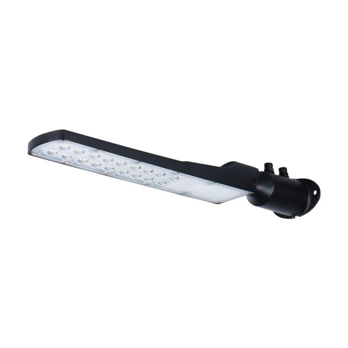 ARE-030-LUMINARIA LED PARA MURO Y CALLE CON FOTOSENSOR ALUMINIO NEGRO 50W 6000LM 100-277V EXTERIOR IP66 BLANCO FRÍO 6500K