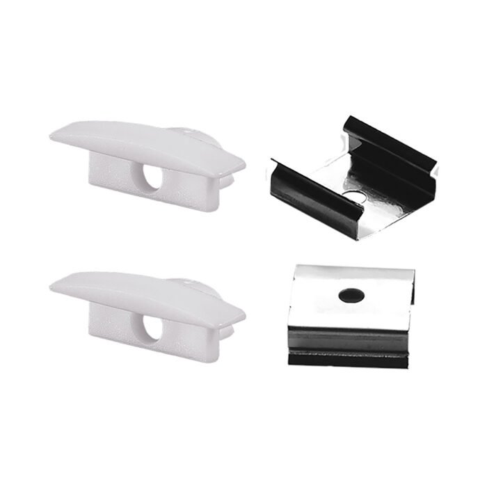 WPE-002-KIT DE INSTALACIÓN PARA PERFIL ALUMINIO VISIBLE RECTANGULAR SLIM WAC-024 INCLUYE 10 TAPAS DE PLÁSTICO Y 10 CLIPS DE ALUMINIO