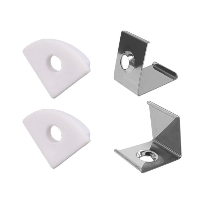 WPE-003-KIT DE INSTALACIÓN PARA PERFIL ALUMINIO TRIANGULAR ESQUINERO CON ÓPTICA WAC-026 INCLUYE 10 TAPAS DE PLÁSTICO Y 10 CLIPS DE ALUMINIO
