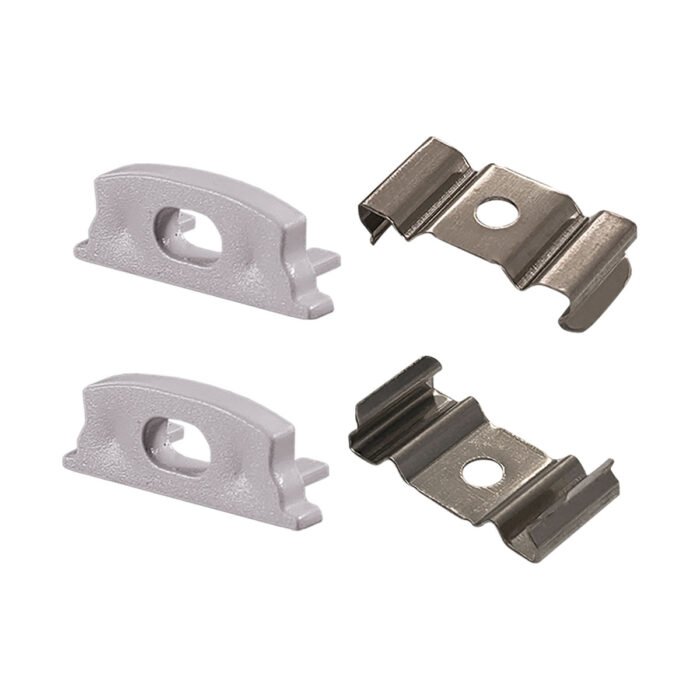 WPE-004-KIT DE INSTALACIÓN PARA PERFIL ALUMINIO FLEXIBLE WAC-028 INCLUYE 10 TAPAS DE PLÁSTICO Y 10 CLIPS DE ALUMINIO