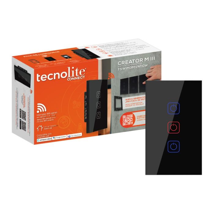 TSWIM3MVNTCW-Apagador Inteligente WiFi 3 Botones Cable Neutro