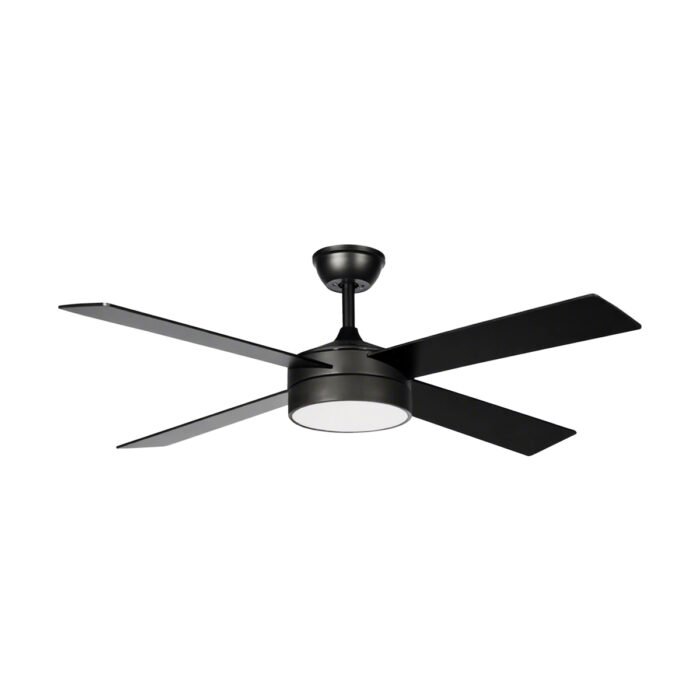 AVE-301 – VENTILADOR LED 24W DE TECHO 4 ASPAS DE 52 PULGADAS MOTOR DC CON CONTROL REMOTO COLOR NEGRO 6 VELOCIDADES Y CCT BLANCO FRÍO NEUTRO Y CALIDO