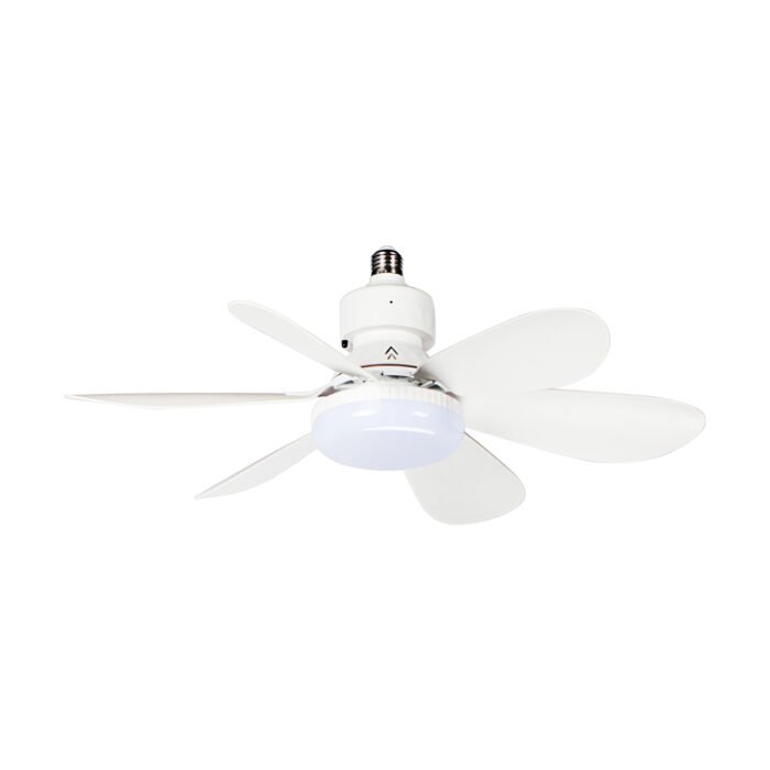 WLV-001–LÁMPARA VENTILADOR LED DE TECHO 6 ASPAS DESMONTABLES 45W BASE E26/E27 CON CONTROL REMOTO 20.5 PULGADAS COLOR BLANCO CCT BLANCO FRÍO, NEUTRO Y CÁLIDO